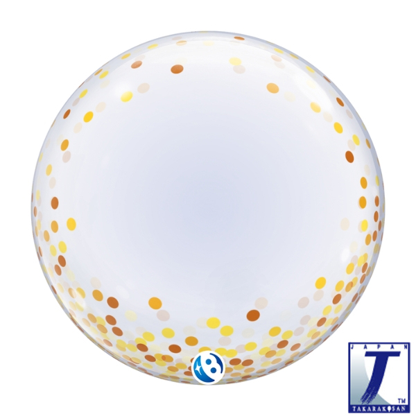 (image for) 24" Gold Confetti Stretchy Deco Bubble Balloons