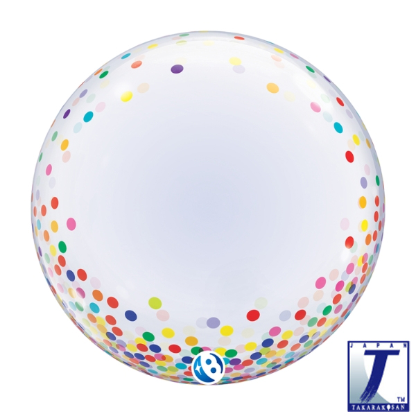(image for) 24" Colourful Confetti Stretchy Deco Bubble Balloons