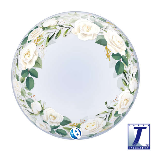 (image for) 24" Wedding Floral Stretchy Deco Bubble Balloons