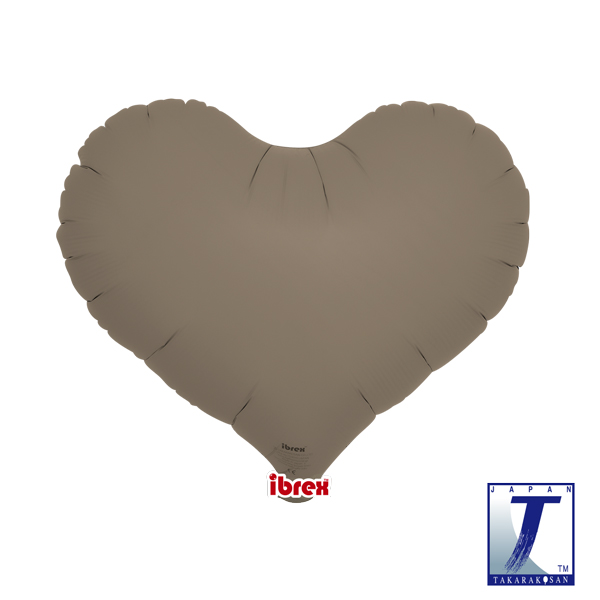 14" Taupe Jelly Heart Foil Balloons Pack Of 5