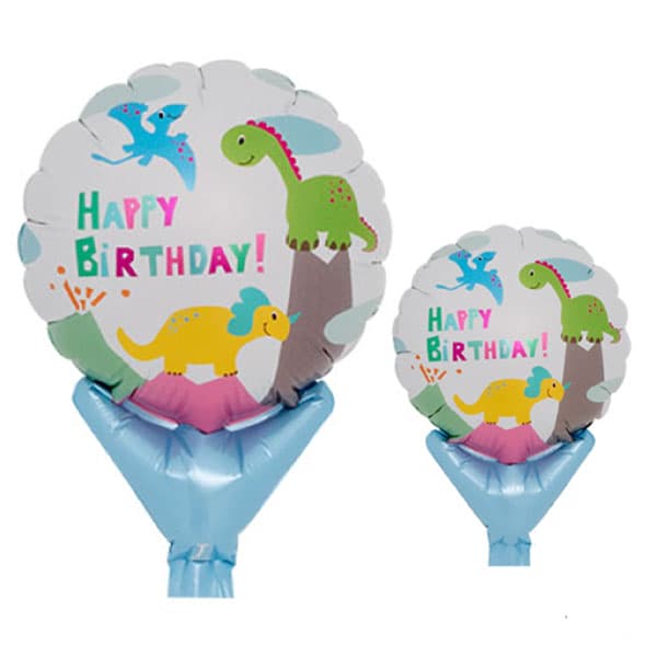 (image for) 5" Happy Birthday Dinosaurs Balloon.