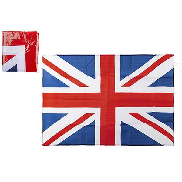 Union Jack Rayon Flag With String