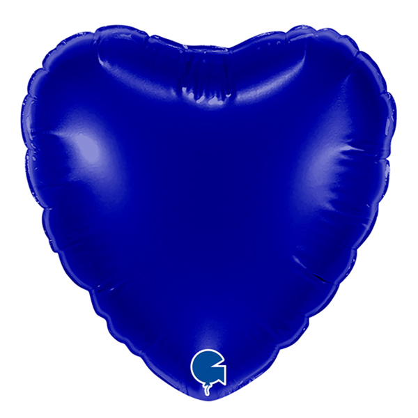 (image for) 4" Grabo Blue Capri Plain Heart Air Fill Balloons