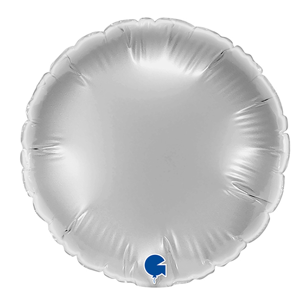 4" Grabo Silver Plain Round Air Fill Balloons
