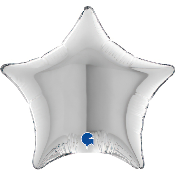 4" Grabo Silver Plain Star Air Fill Balloons