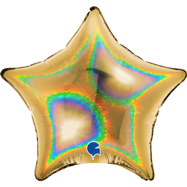 4" Grabo Glitter Gold Plain Star Air Fill Balloons