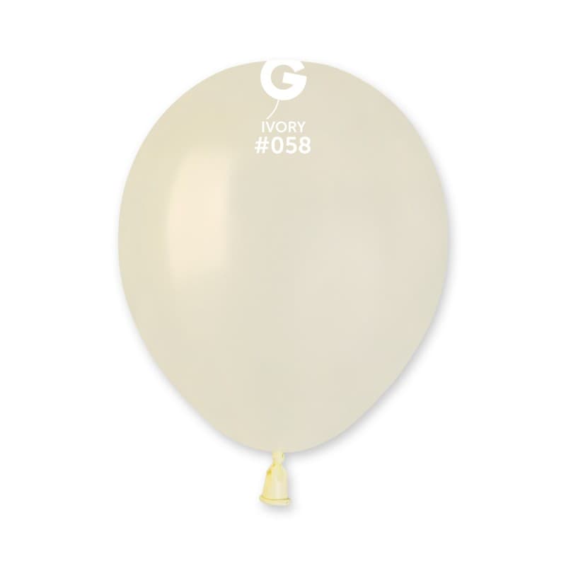 5" Metallic Ivory Latex Balloons 50pk