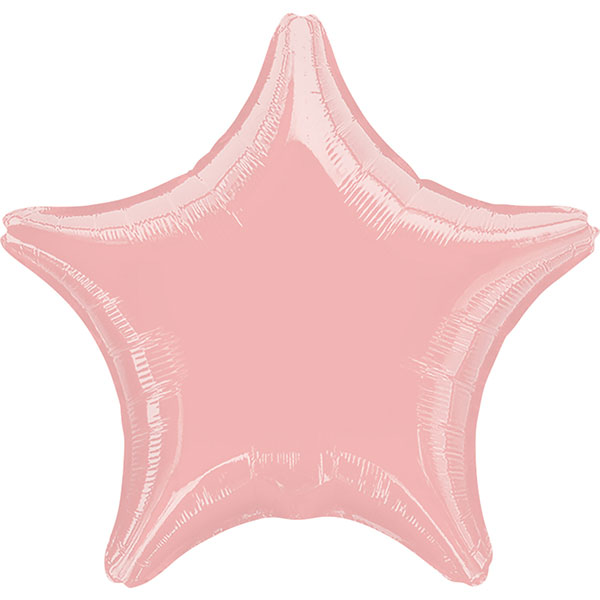 18" Metallic Pearl Pastel Pink Star Foil Balloons
