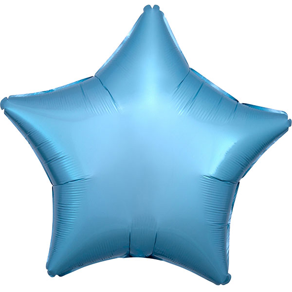 18" Metallic Pearl Pastel Blue Star Foil Balloons