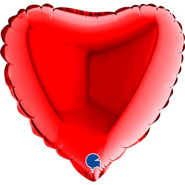 9" Grabo Red Plain Heart Air Fill Balloons