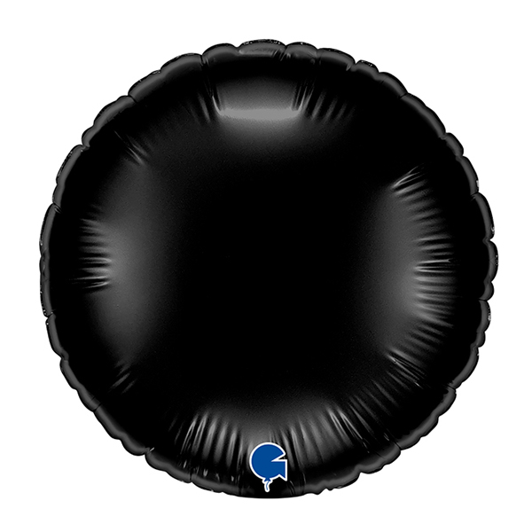 (image for) 9" Grabo Black Plain Round Air Fill Balloons
