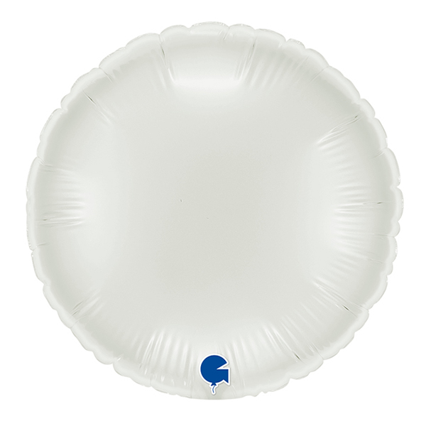 9" Grabo White Plain Round Air Fill Balloons