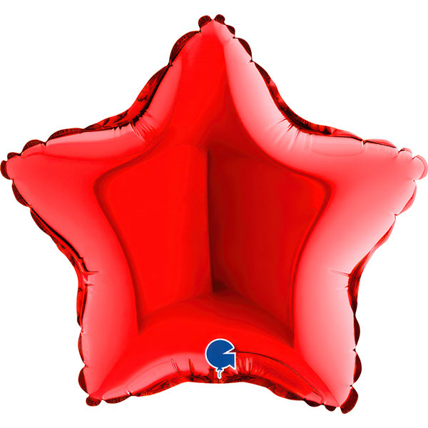 9" Grabo Red Plain Star Air Fill Balloons
