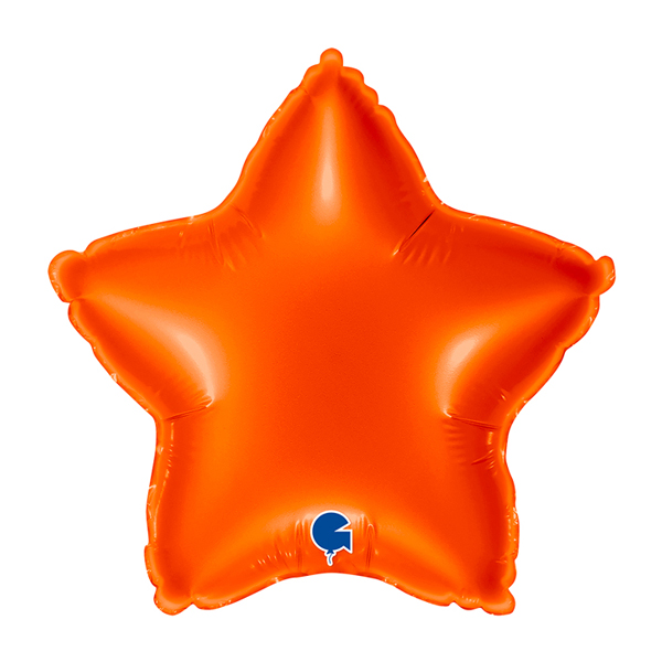9" Grabo Orange Plain Star Air Fill Balloons