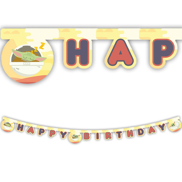 (image for) Star Wars Mandalorian Happy Birthday Banner
