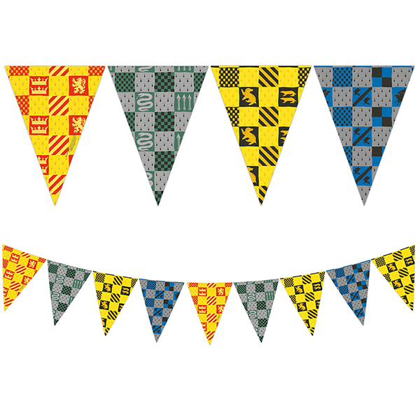 (image for) Harry Potter Hogwarts House Triangle Flag Banner 1pk
