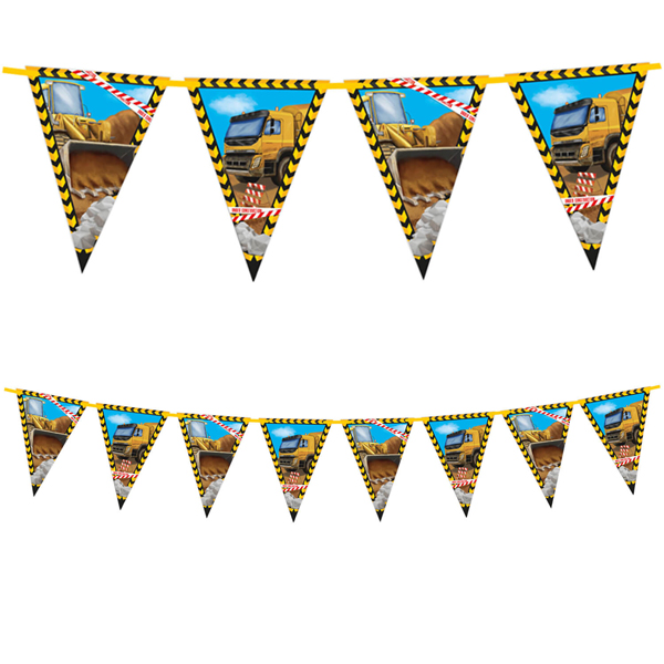 (image for) Construction Party Paper Triangle Flag Bunting