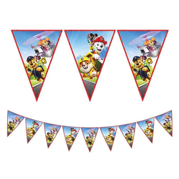 (image for) Paw Patrol Rescue & Heroes Paper Triangle Flag Banner1pk