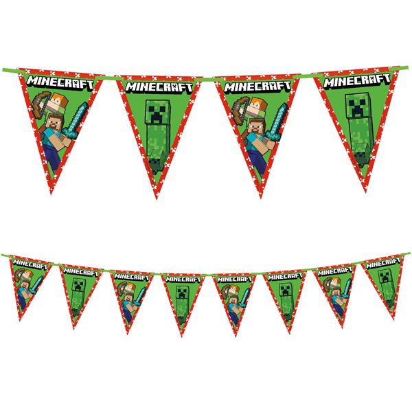 (image for) Minecraft Party Paper Triangle Flag Banner