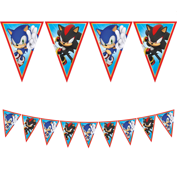 (image for) Sonic The Hedgehog Party Paper Triangle Flag Banner