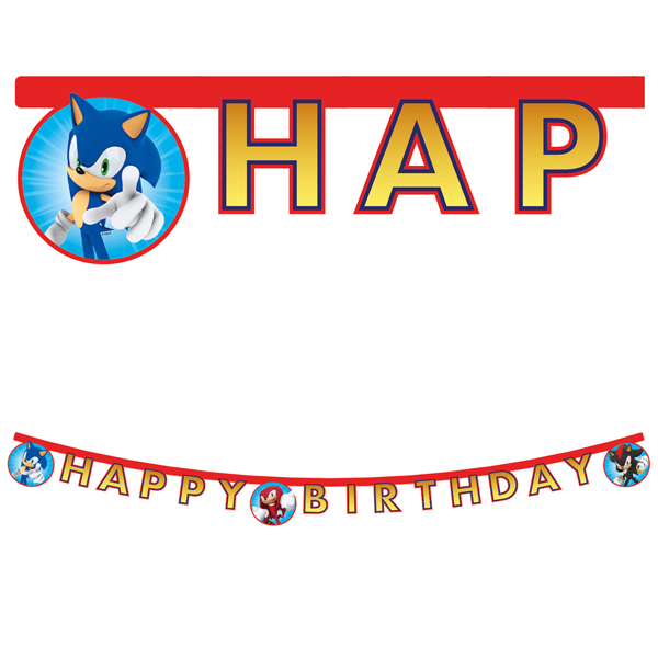 (image for) Sonic The Hedgehog Party Happy Birthday Banner