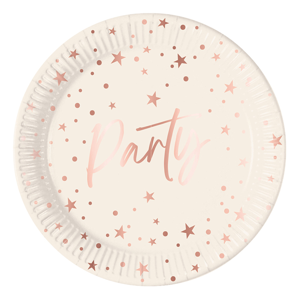 (image for) Rose Gold Party Paper Plates 8pk
