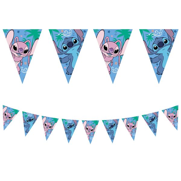 Stitch & Angel Paper Triangle Flag Banner