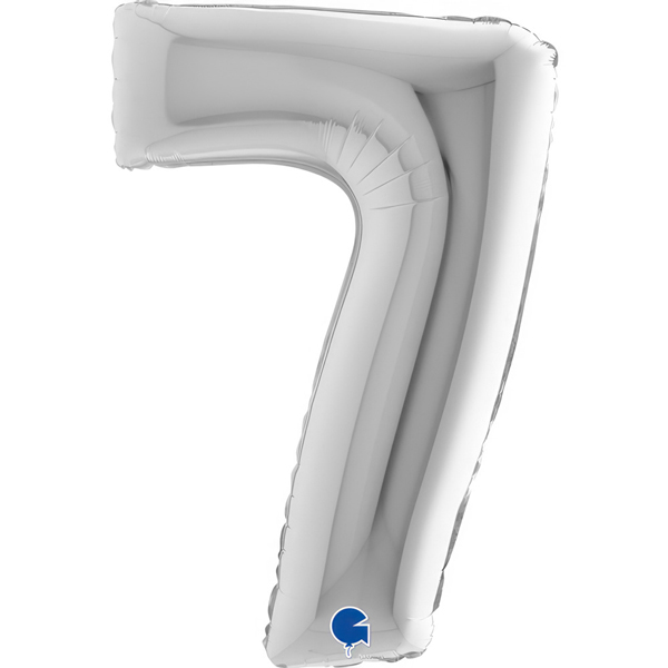 40" Grabo Silver Number 7 Shape Balloons