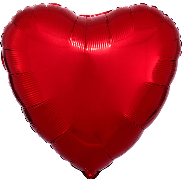 18" Metallic Red Heart Foil Balloons