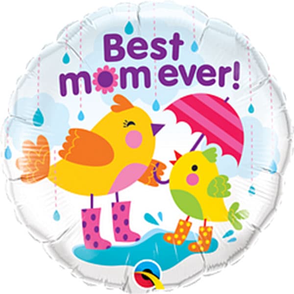 (image for) 18" Best M'o'm Ever Flower & Raindrops
