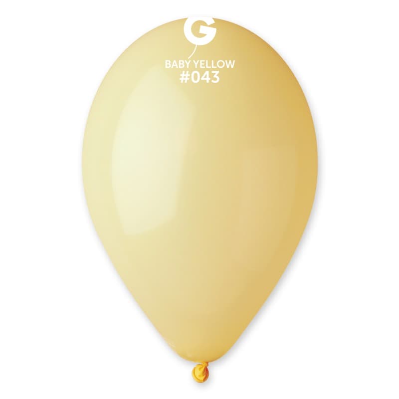 13" Pastel Baby Yellow Latex Balloons 50pk