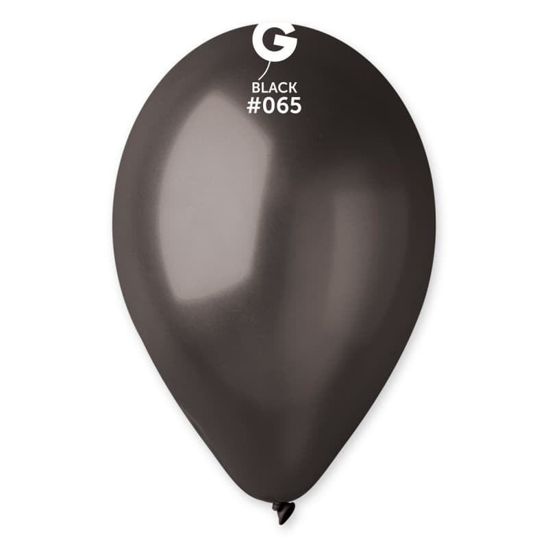 (image for) 13" Metallic Black #065 Latex Balloons 50pk