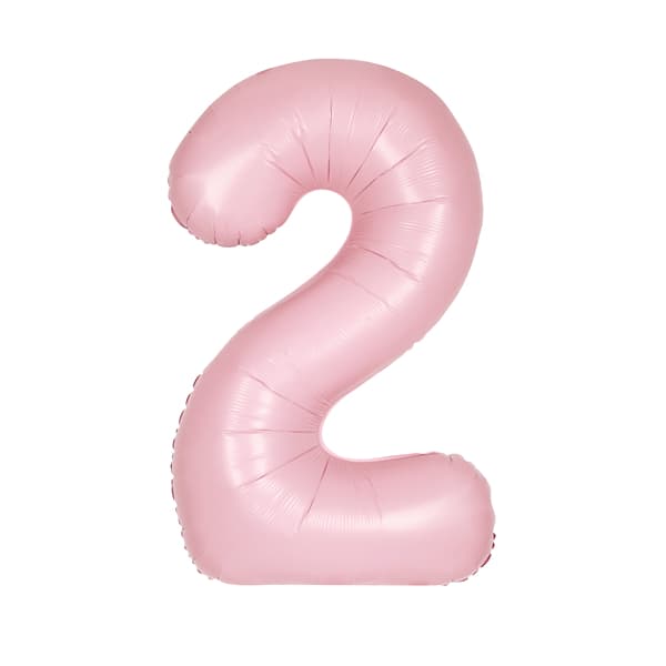 34" Pastel Matte Pink Number 2 Supershape Balloons
