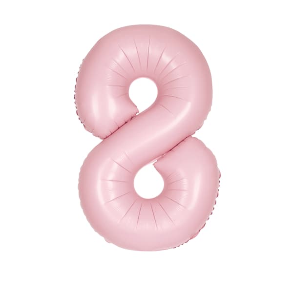 34" Pastel Matte Pink Number 8 Supershape Balloons