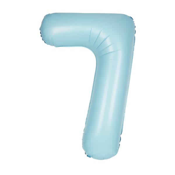 34" Pastel Matte Blue Number 7 Supershape Balloons