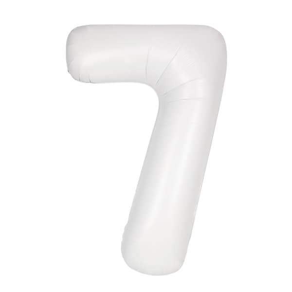 34" Matte White Number 7 Supershape Balloons