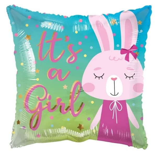 (image for) 18" It's A Girl Rabbit Eco Foil Balloons