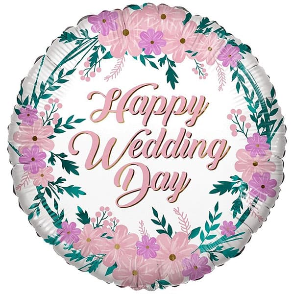 18" Happy Wedding Day Eco Foil Balloons
