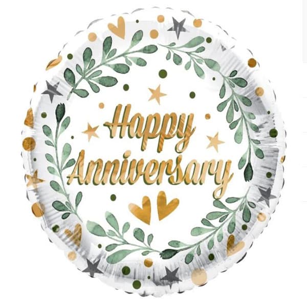 (image for) 18" Happy Anniversary Foliage Eco Balloons