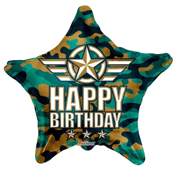 (image for) 18" Happy Birthday Camouflage Eco Foil Balloons