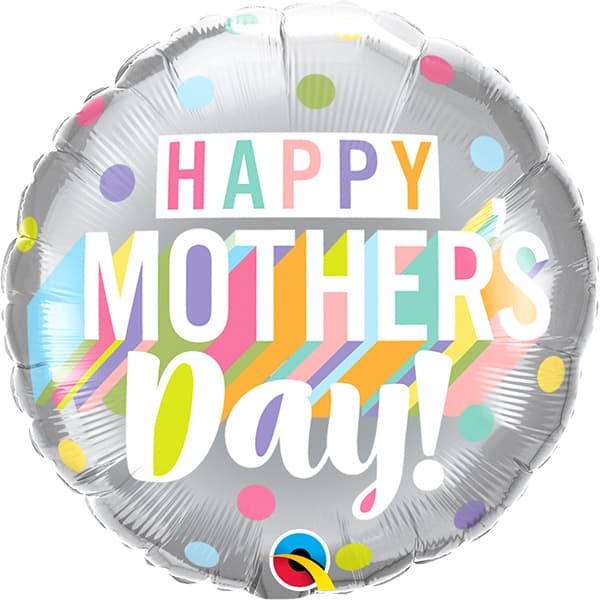 (image for) 18" Happy Mothers Day Big Pastel Dots Foil Balloons