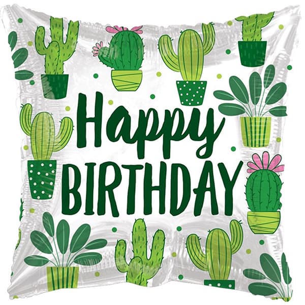 (image for) 18" Happy Birthday Cactus Eco Foil Balloons