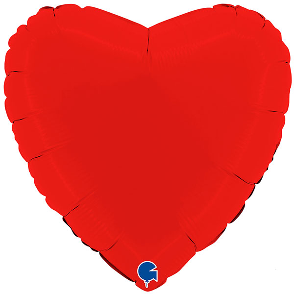 18" Grabo Matte Red Heart Foil Balloons
