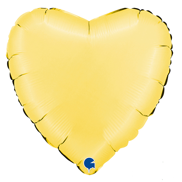 18" Grabo Satin Banana Yellow Heart Foil Balloons