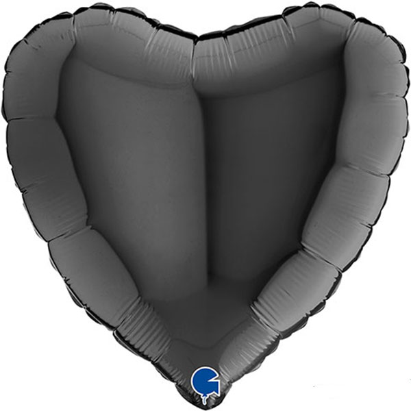 18" Grabo Black Heart Foil Balloons