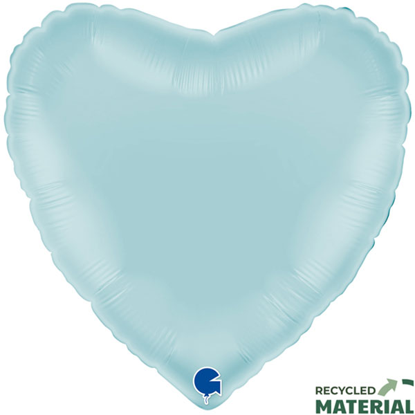 18" Grabo Pastel Blue Heart Foil Balloon