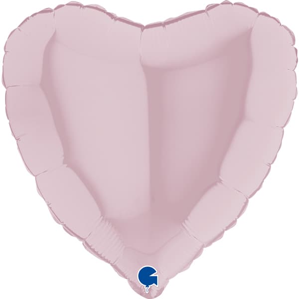 9" Grabo Pastel Pink Plain Heart Air Fill Balloons