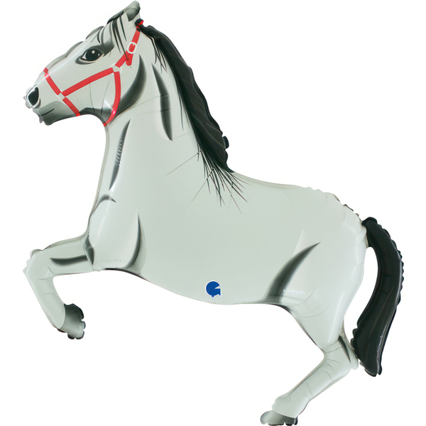 (image for) 34" White Horse Shape Foil Balloons