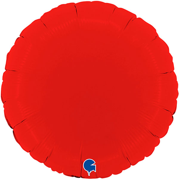 18" Grabo Matte Red Round Foil Balloons