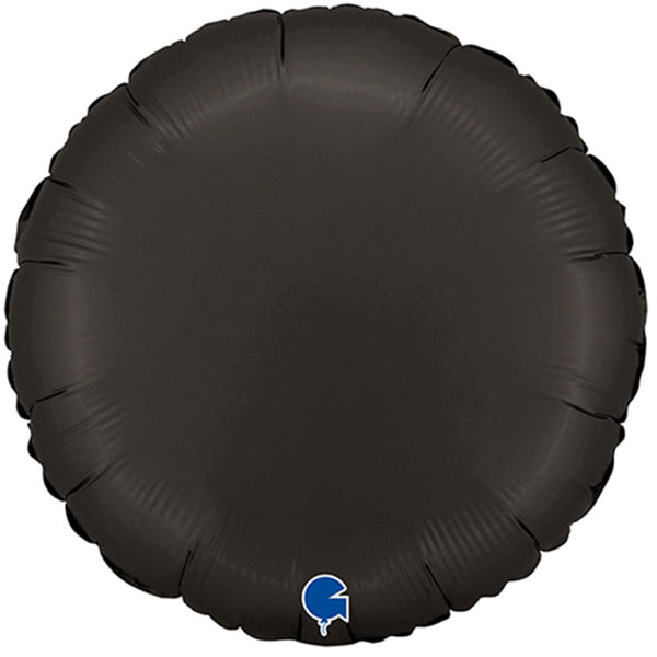 18" Grabo Satin Black Round Foil Balloons